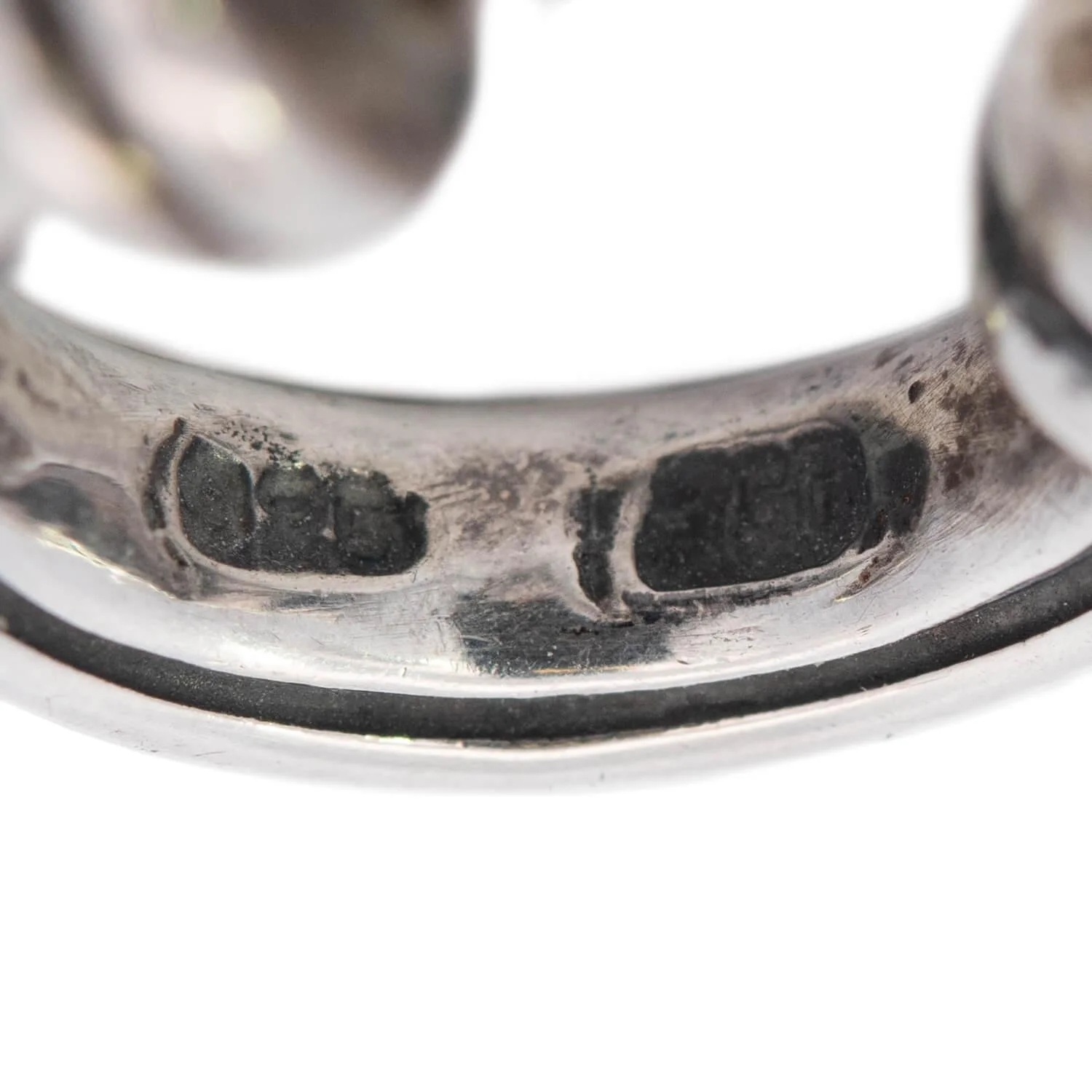 DAVID WYSOR Estate 18k/Sterling Silver Hoop Earrings - Image 5