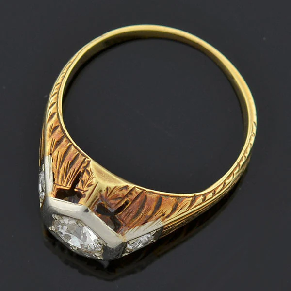 Edwardian Mixed Metals Diamond Engage Ring 0.50ctw - Image 4