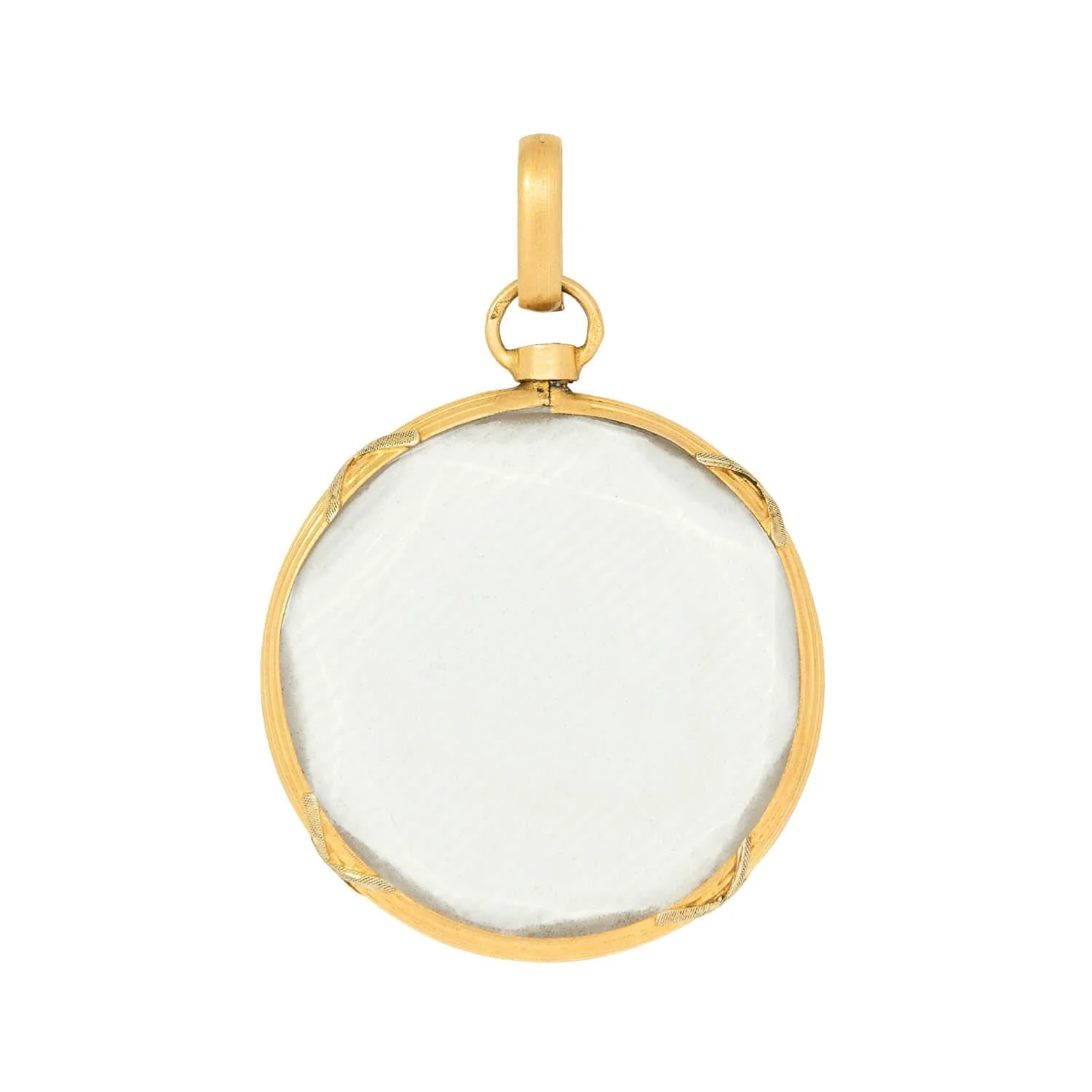 Edwardian 18k French Locket Double Sided Beveled Glass Locket - Image 3