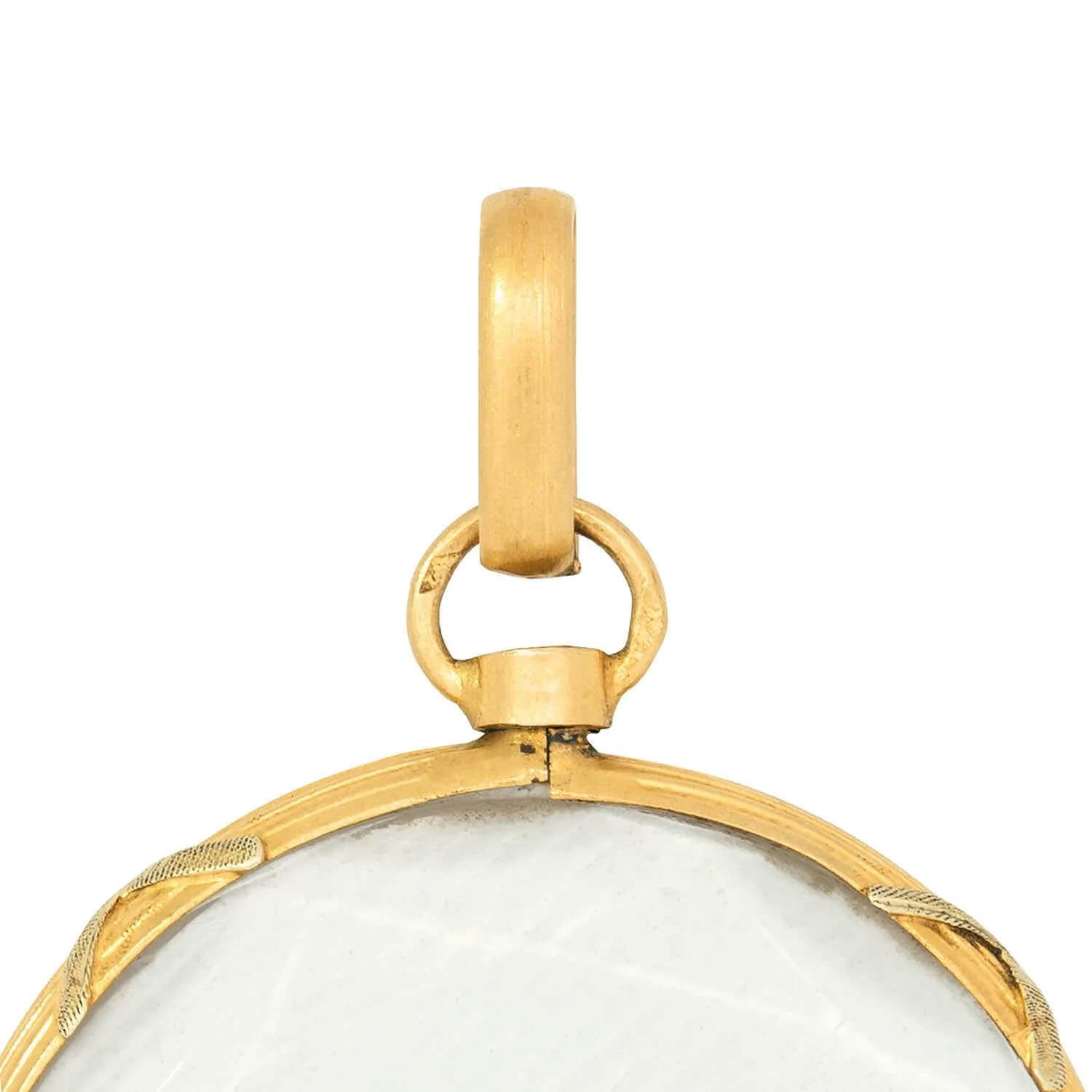 Edwardian 18k French Locket Double Sided Beveled Glass Locket - Image 5