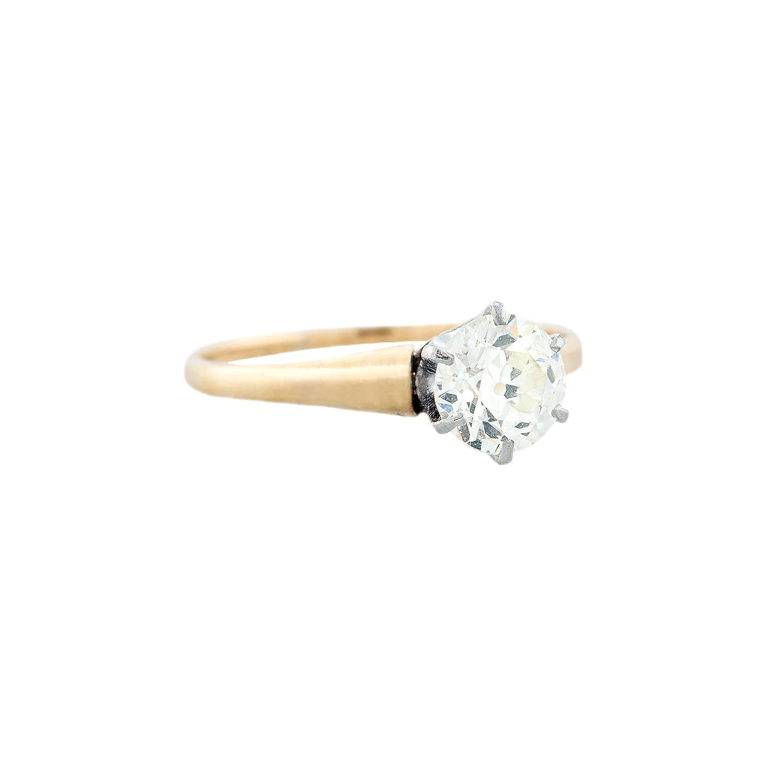 Edwardian 18kt/Platinum Old European Cut Solitaire Diamond Engagement Ring 1.00ct - Image 4