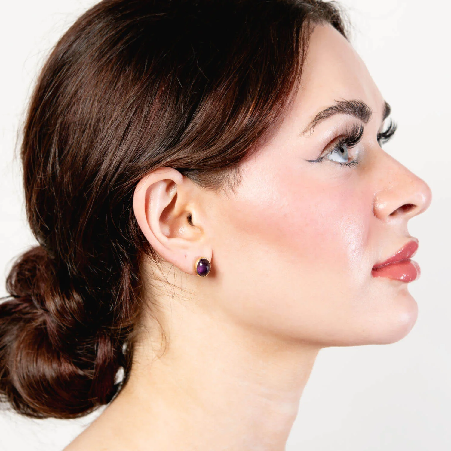 Estate 14k Amethyst Studs - Image 4