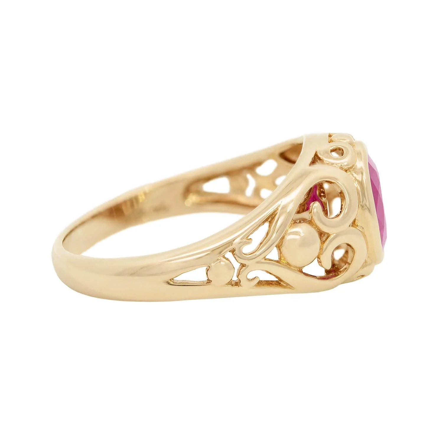 Estate 14k Ruby Art Nouveau Style Ring - Image 3