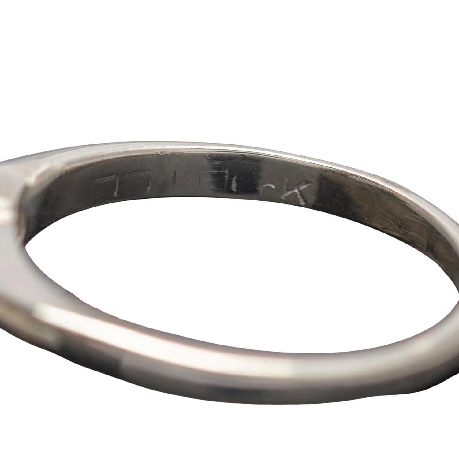 Estate 14kt White Gold + Rose Cut Diamond Engagement Ring 1.03ctw - Image 7