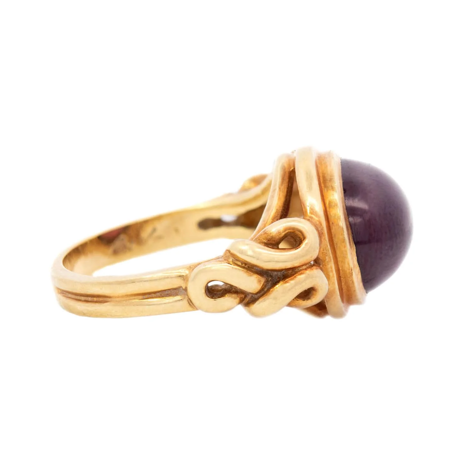 Estate 18k Rhodolite Garnet Cabochon Ring - Image 3