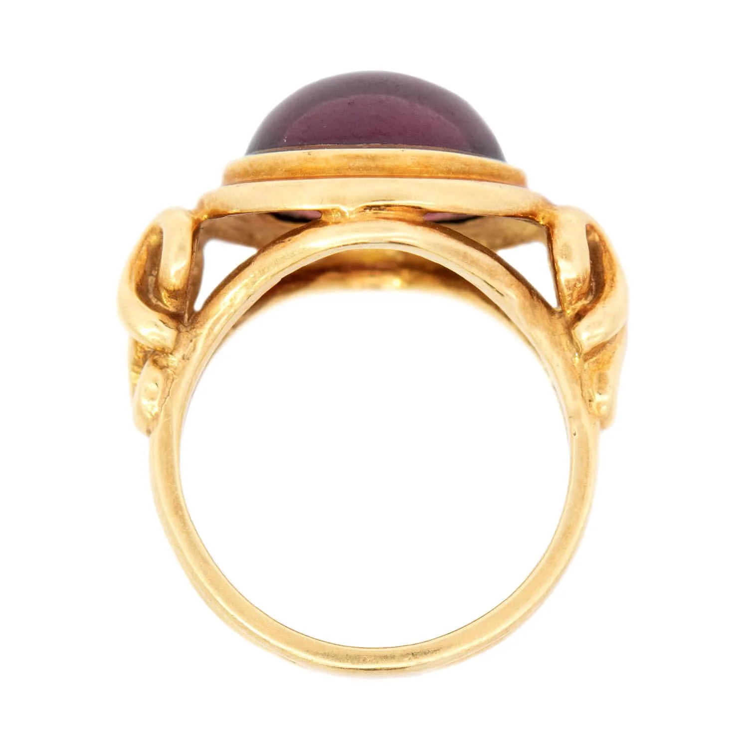 Estate 18k Rhodolite Garnet Cabochon Ring - Image 4