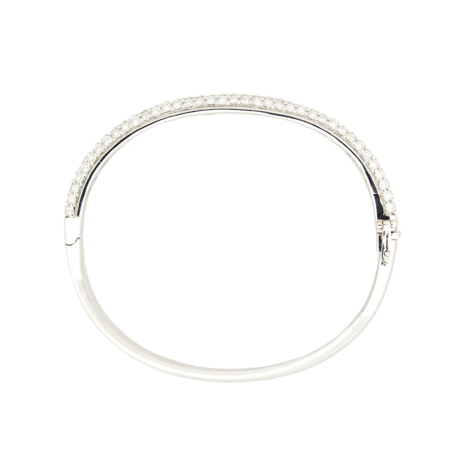Estate Platinum Pave Diamond Bangle - Image 3