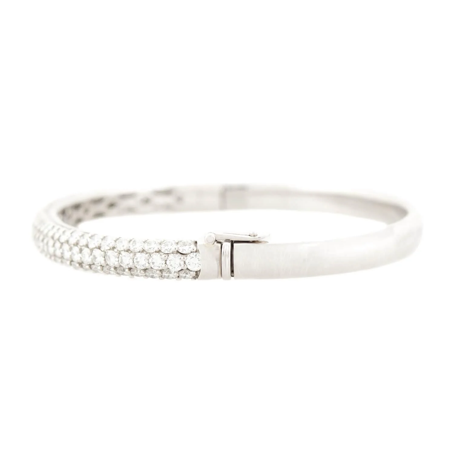 Estate Platinum Pave Diamond Bangle - Image 4