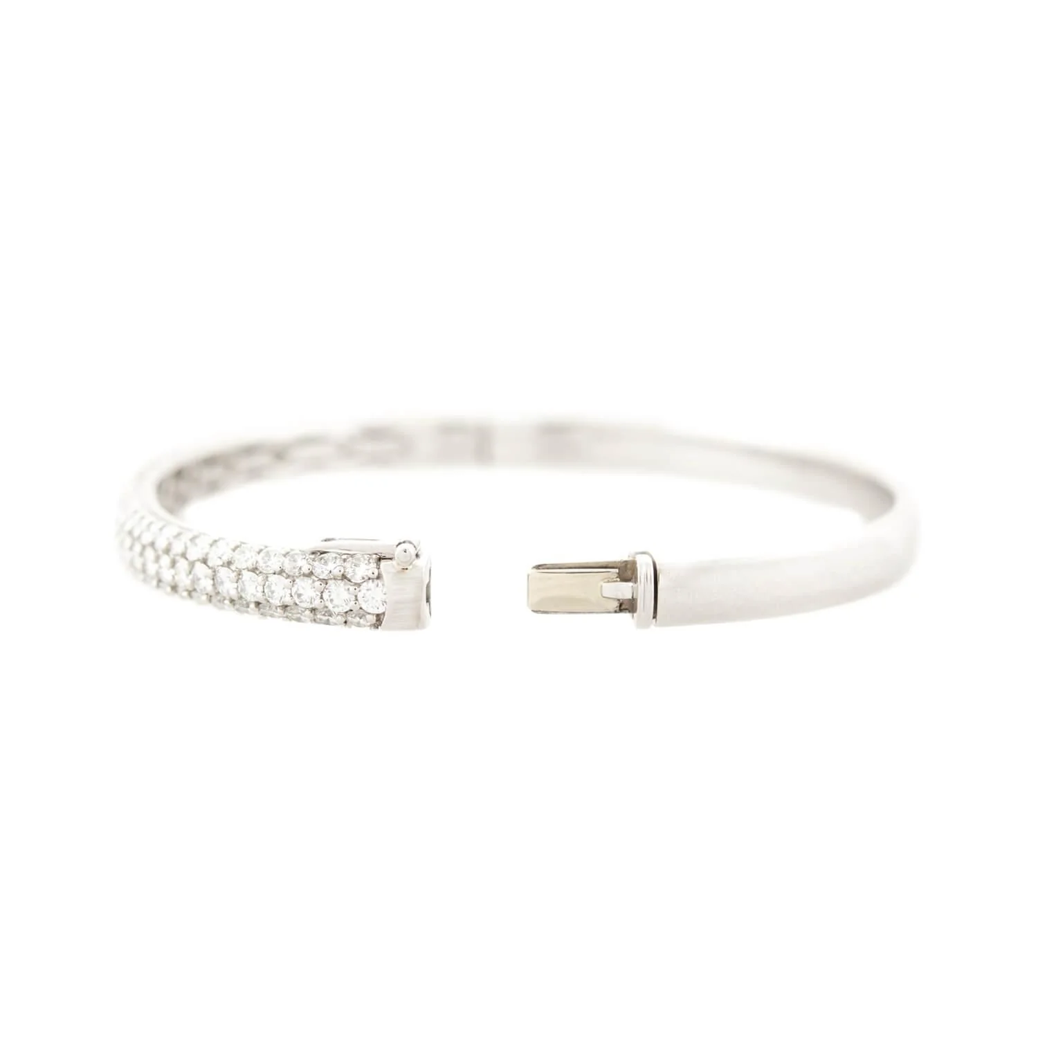 Estate Platinum Pave Diamond Bangle - Image 6
