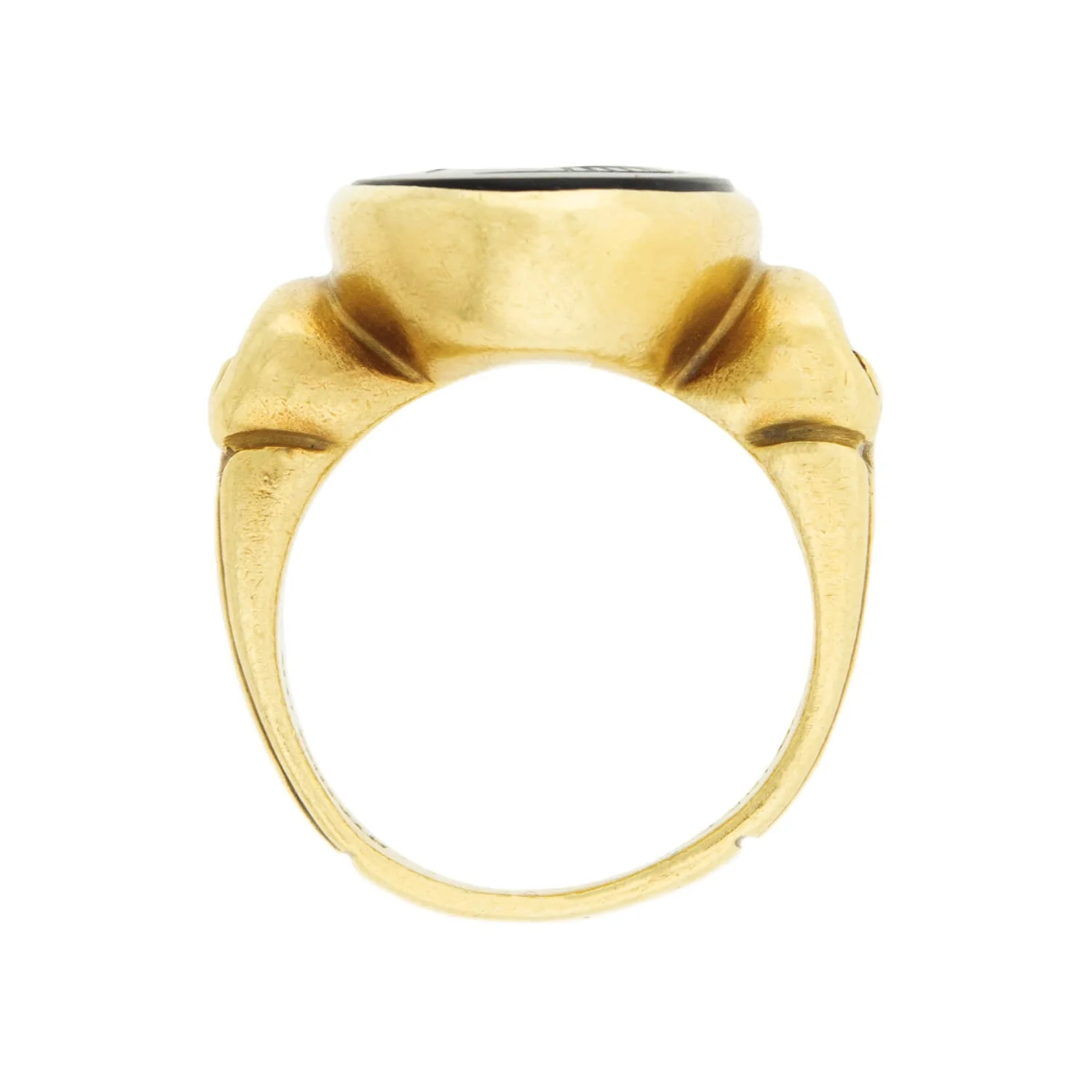 Estate VAHE NALTCHAYAN 18k Carved Onyx Intaglio Ring - Image 3