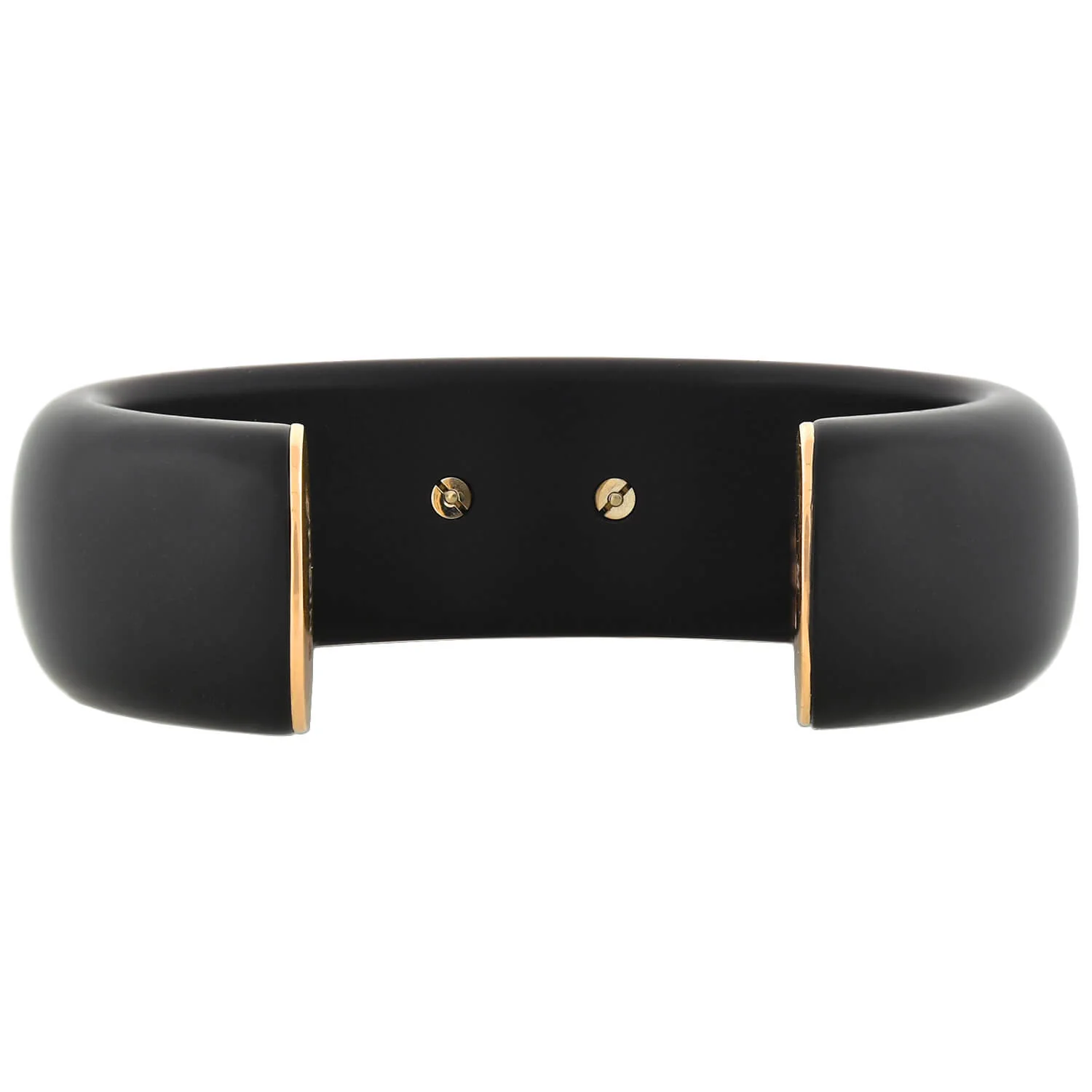 G. BVLGARI Vintage 18kt Rose Gold + Jet "Enigma" Diamond Lips Cuff Bracelet - Image 3