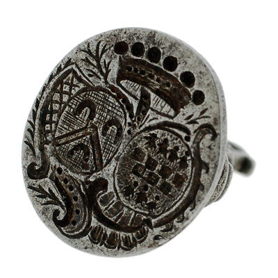 Georgian Steel Double Family Crest Fob Pendant - Image 6