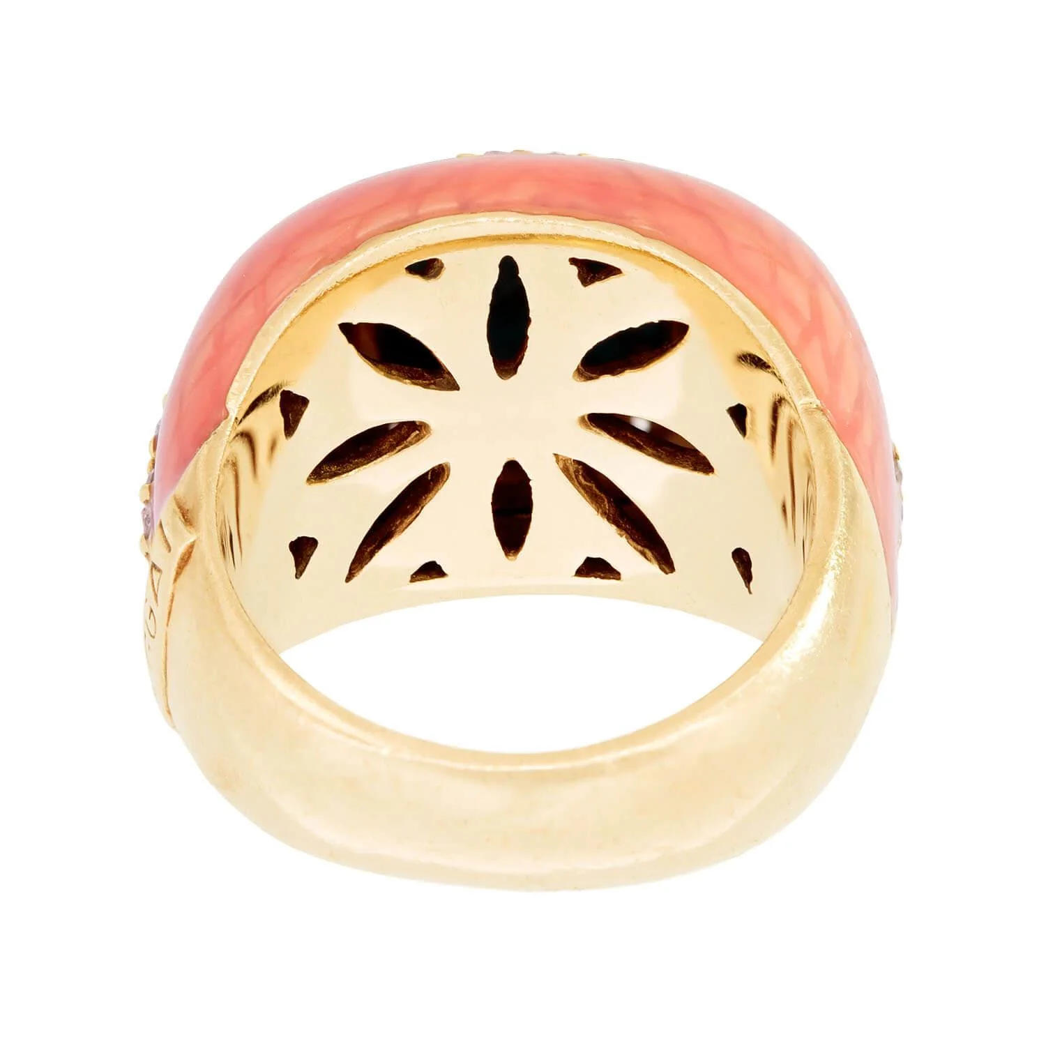 HAGGAI Vintage 14k Turquoise, Diamond, and Enamel Ring - Image 5