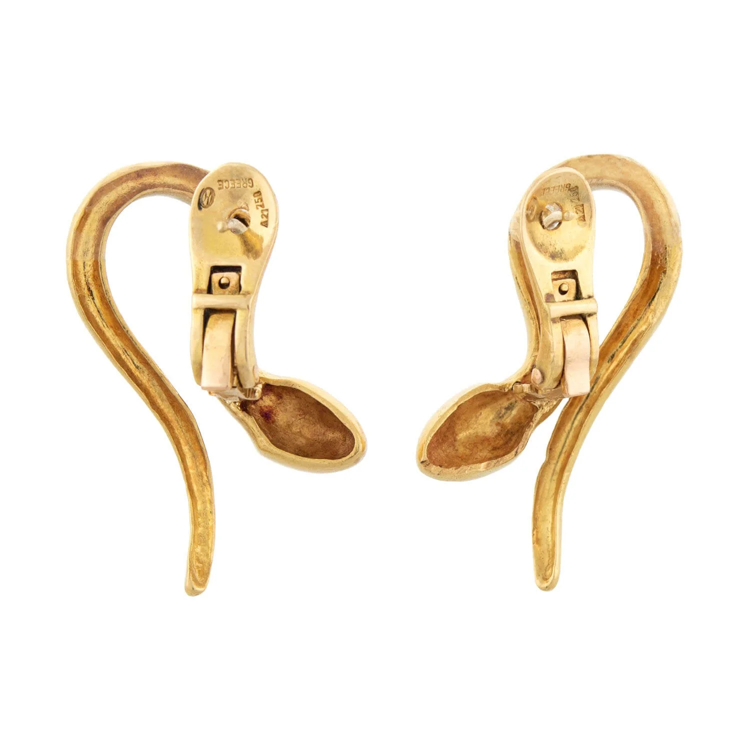 LALAOUNIS Estate 18k Gold Abstract Snake Earrings - Image 3