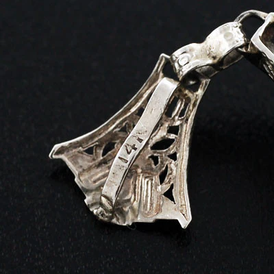 Late Art Deco 14kt Rock Quartz & Cameo Flip Pendant - Image 8