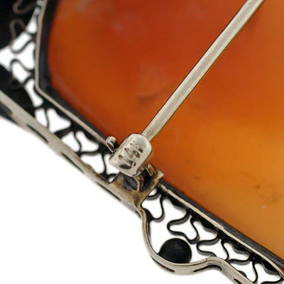 Late Victorian 14kt Diamond Carved Cameo Pin/Pendant - Image 7