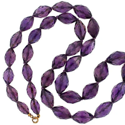 Late Victorian Sterling Carved Amethyst Pendant & Beads - Image 3