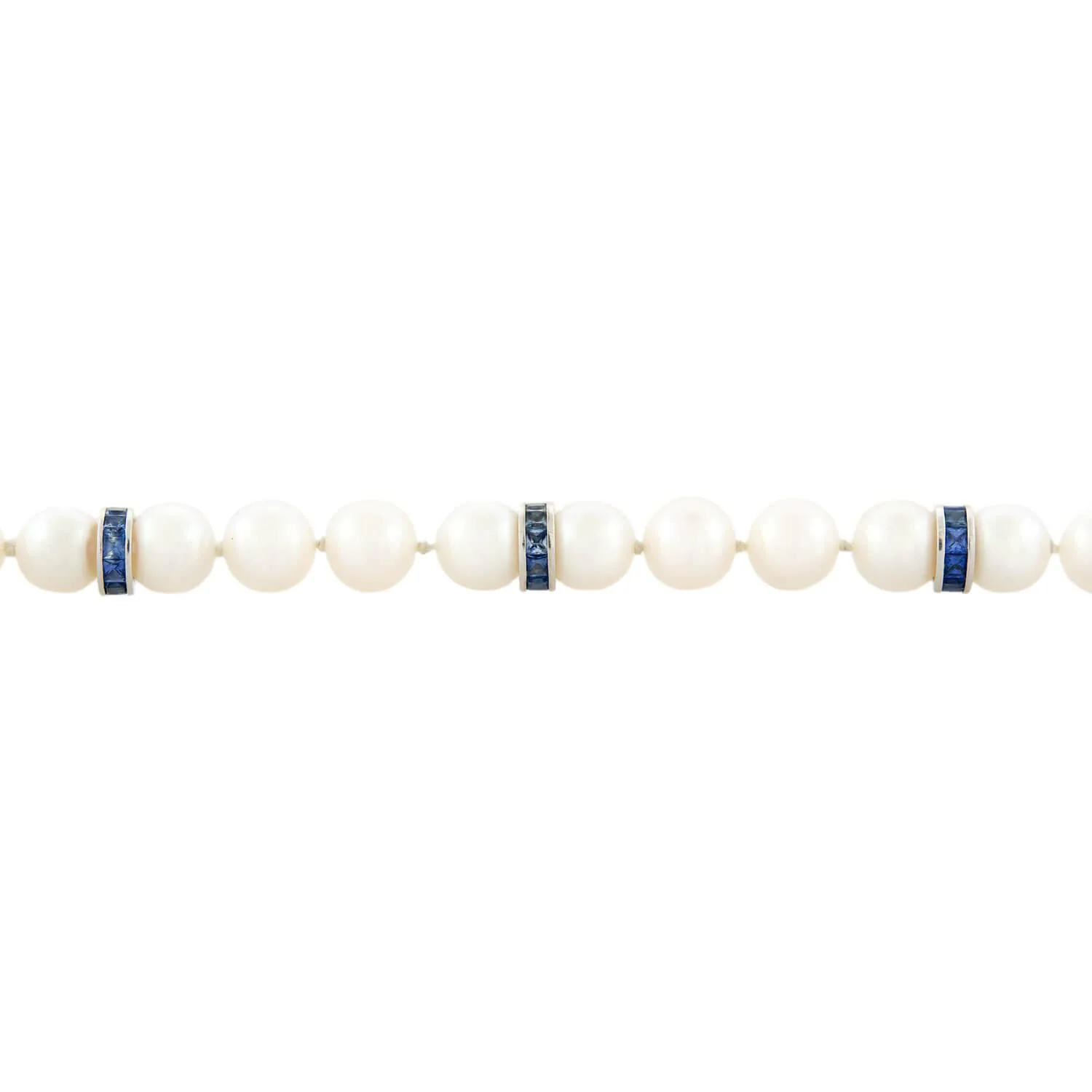 MIKIMOTO Estate 18k Pearl and Sapphire Bracelet - Image 3