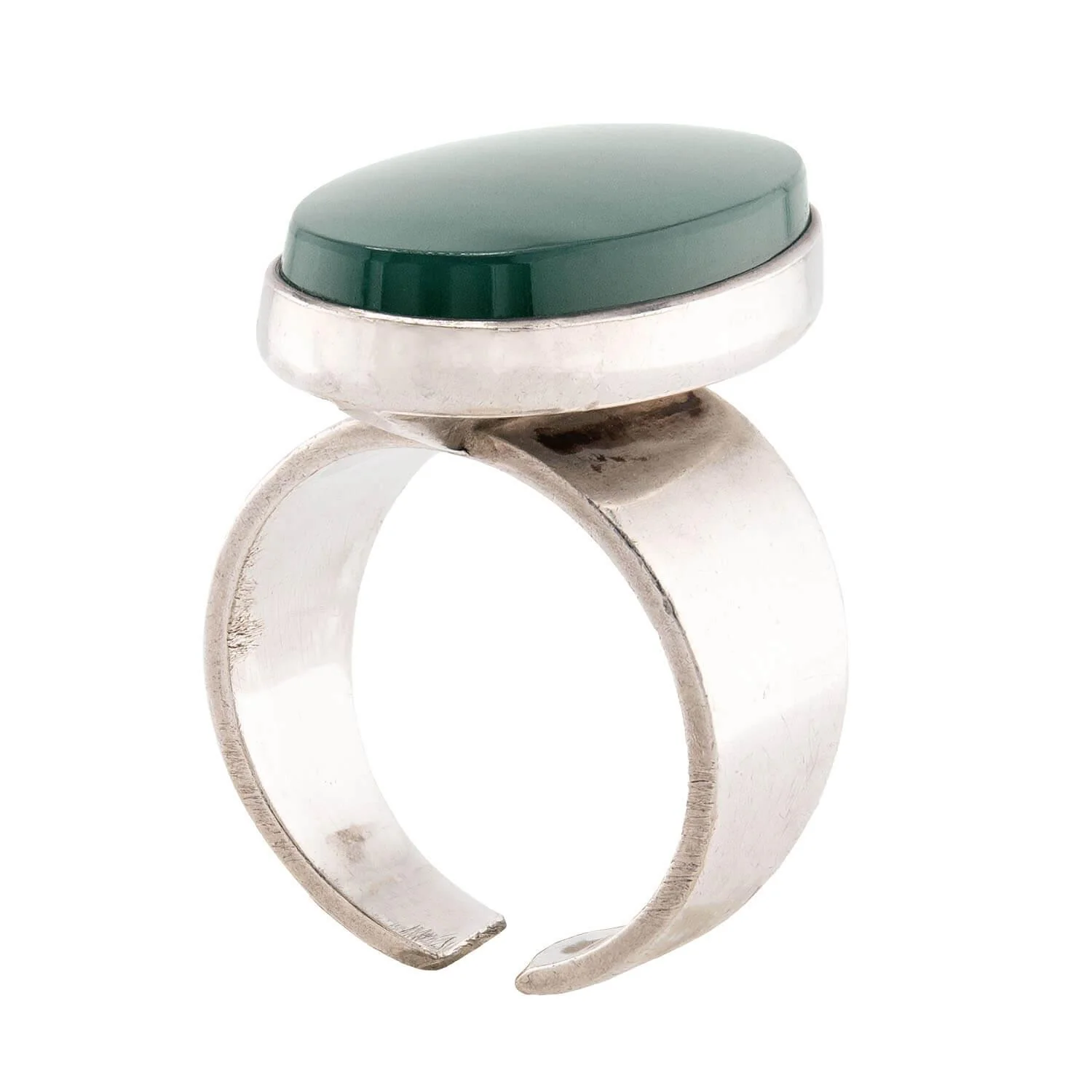 N.E. FROME Vintage Danish Sterling Silver Chrysoprase Ring - Image 3