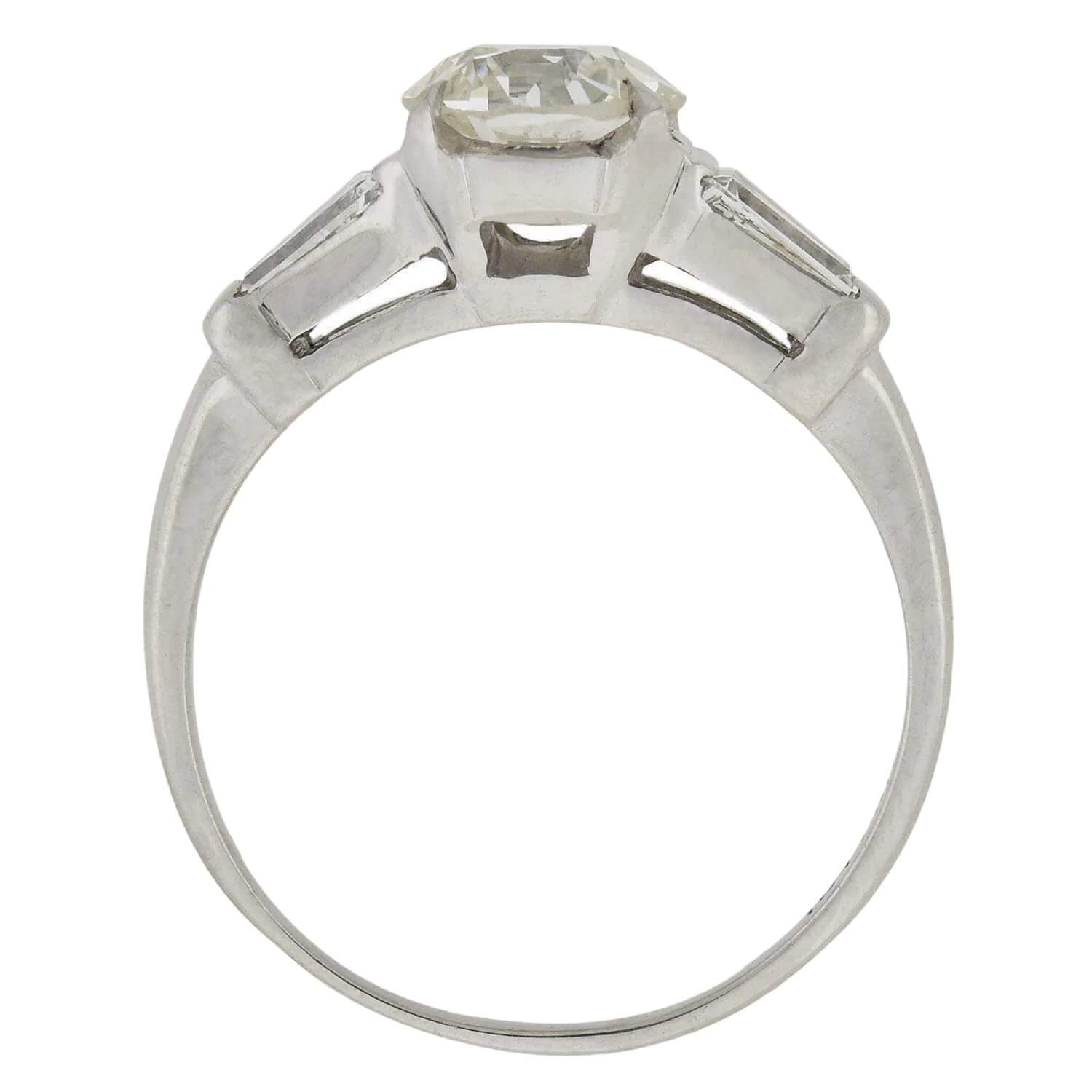 Retro Platinum Diamond Engagement Ring 0.99ct center - Image 3