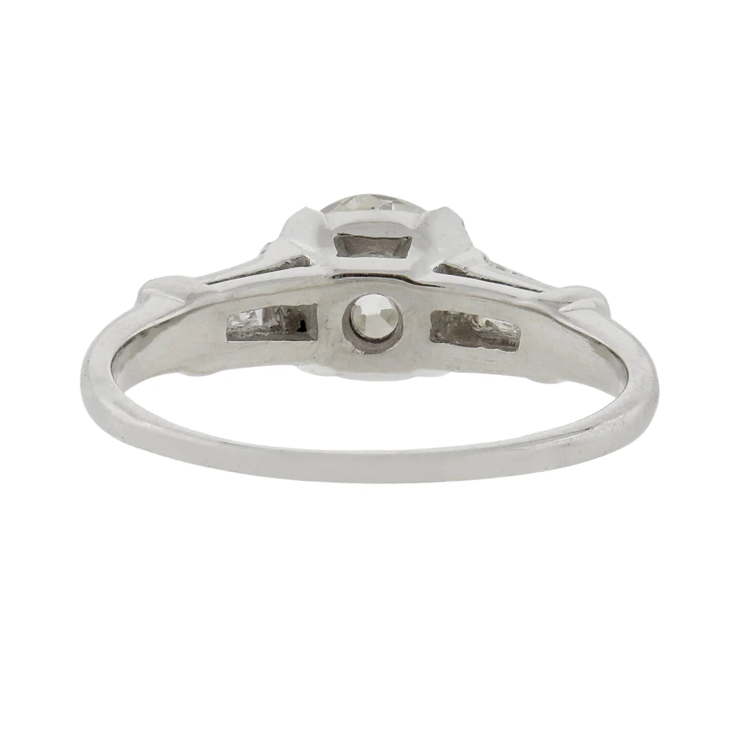 Retro Platinum Diamond Engagement Ring 0.99ct center - Image 4