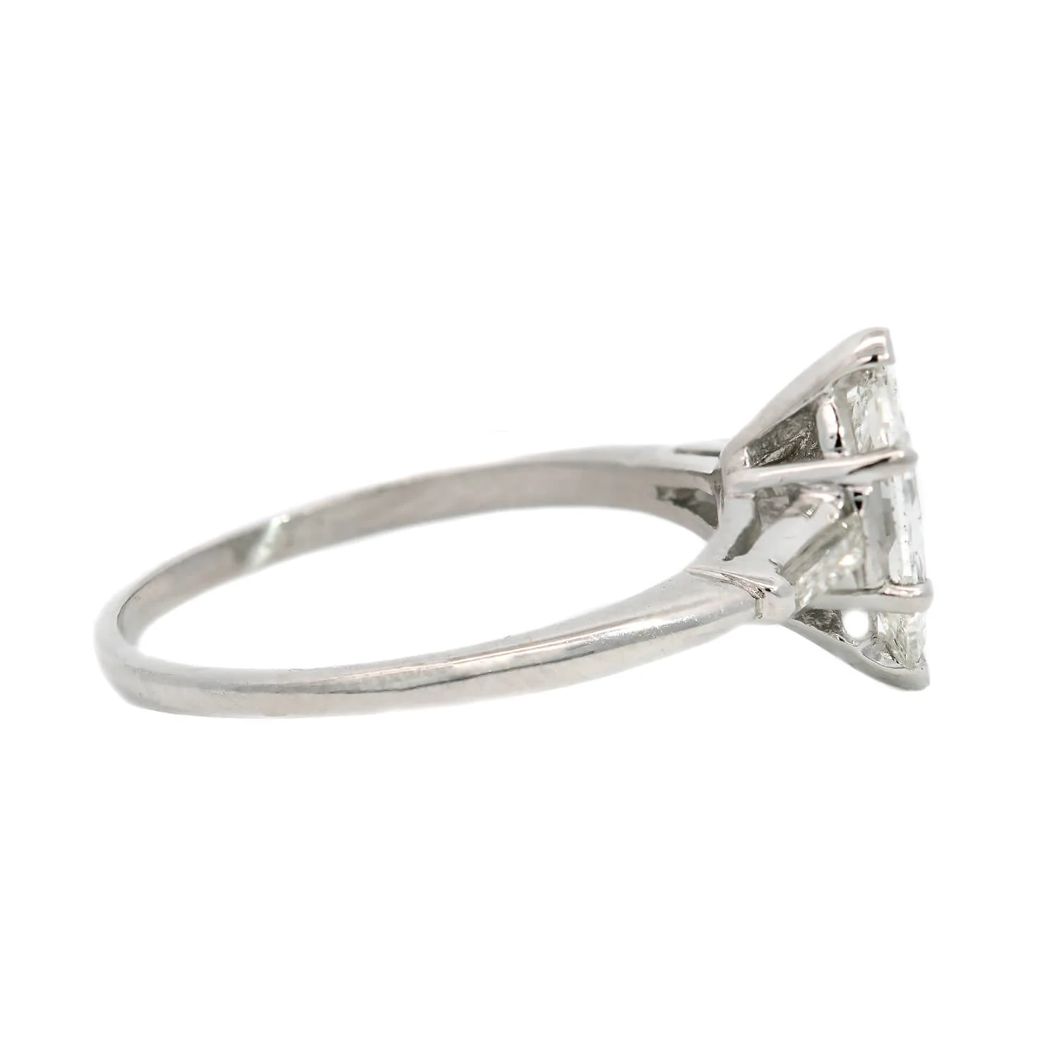 Retro Platinum Marquise Diamond Engagement Ring 1.00ct - Image 3