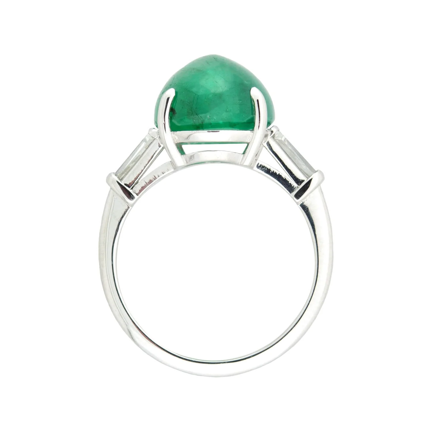 Retro Platinum Natural Emerald & Diamond Ring 6.63ct - Image 3