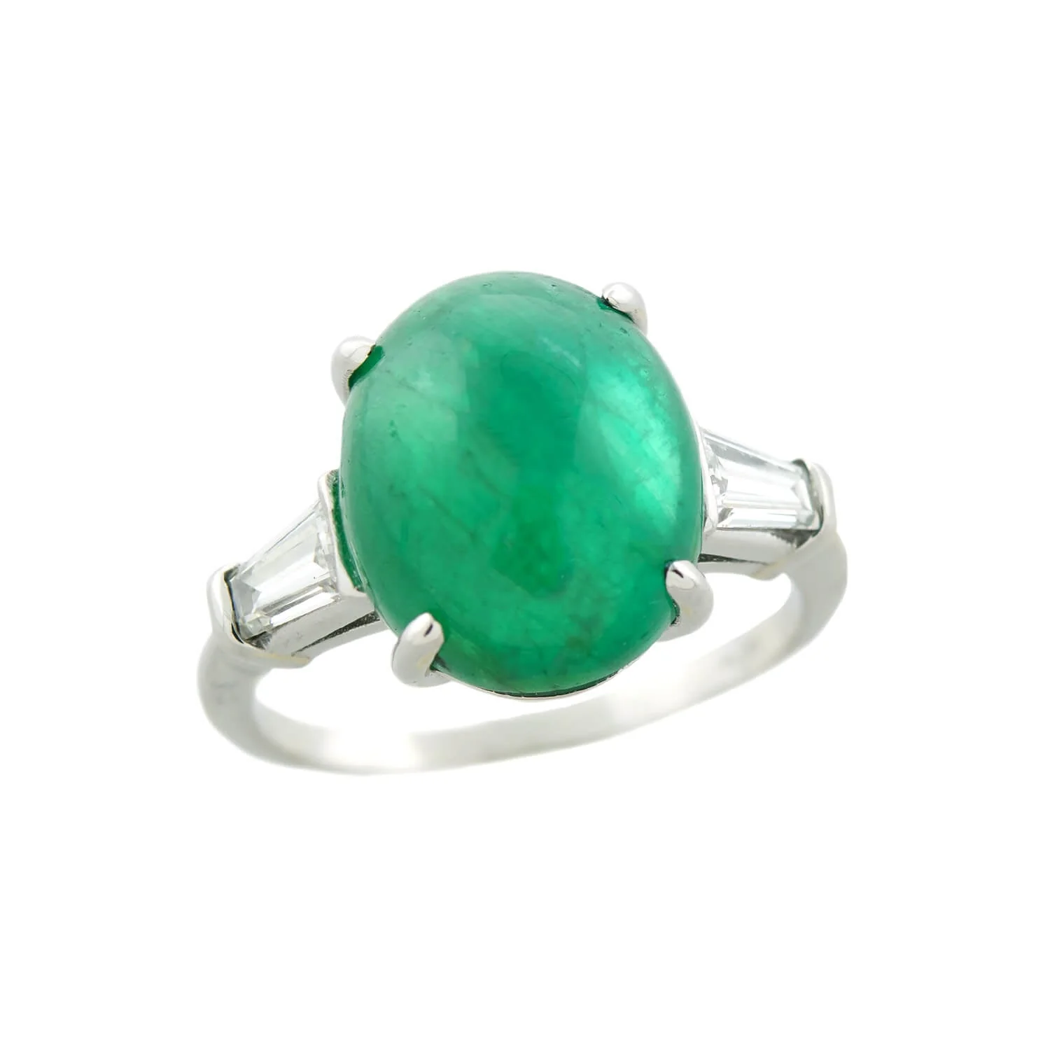 Retro Platinum Natural Emerald & Diamond Ring 6.63ct - Image 4