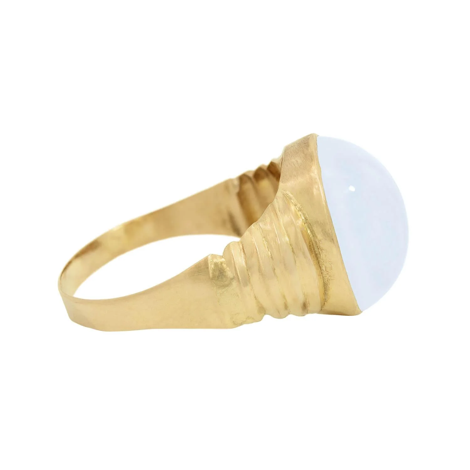 Retro Swedish 18k Moonstone Statement Ring - Image 3