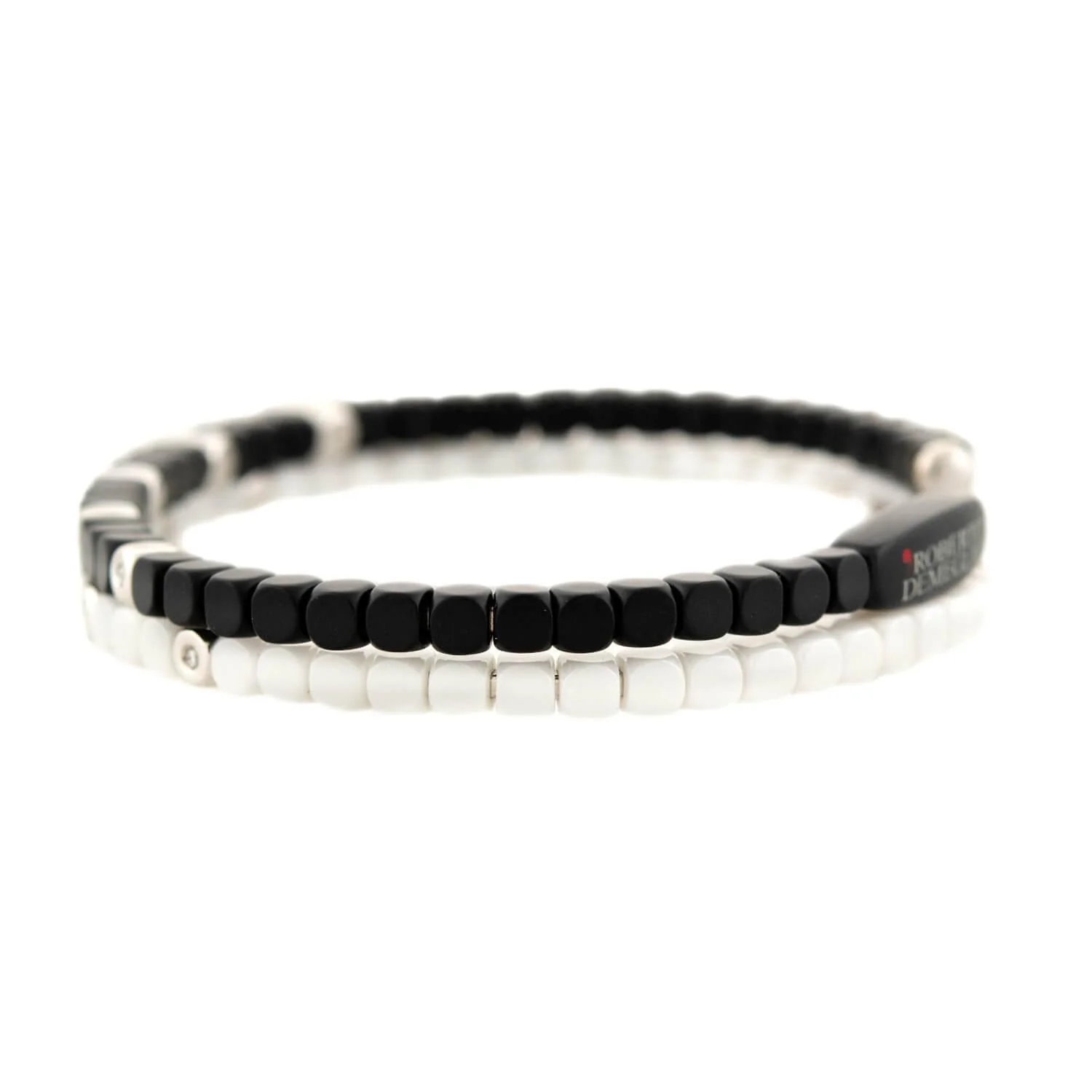 ROBERT DEMEGLIO 18k White Gold Diamond and Ceramic Two Bracelet Set - Image 3