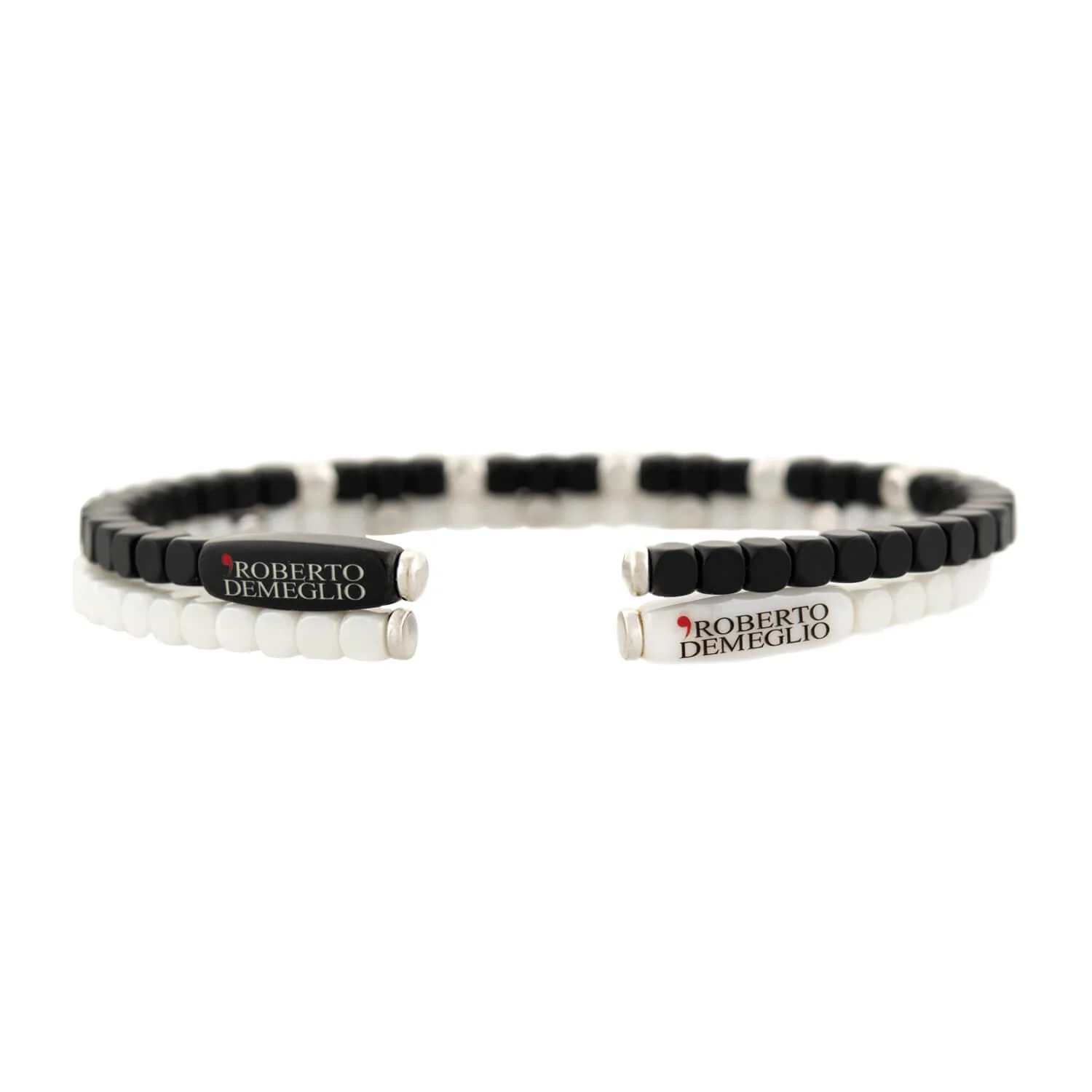 ROBERT DEMEGLIO 18k White Gold Diamond and Ceramic Two Bracelet Set - Image 6