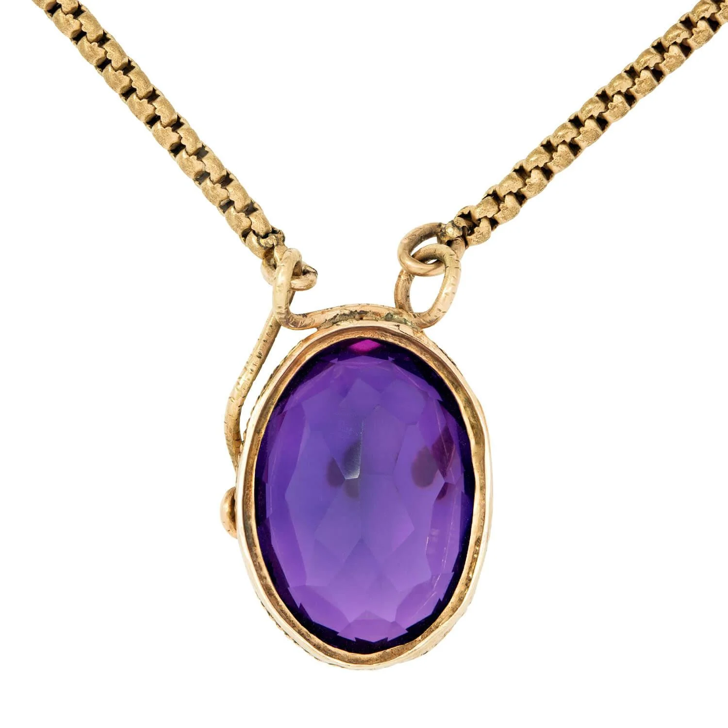 Victorian 14k Amethyst Snake Motif Necklace - Image 5