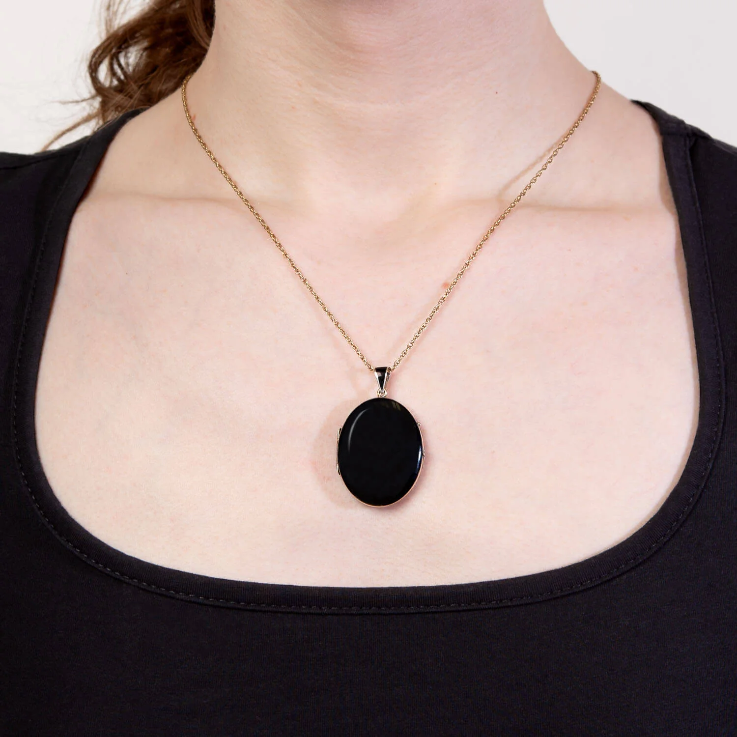 Victorian 14k Black Enamel Pendant Locket - Image 6
