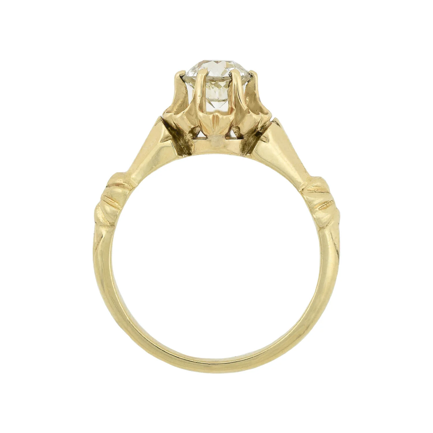 Victorian 14k + Diamond Engagement Ring 0.65ctw - Image 3