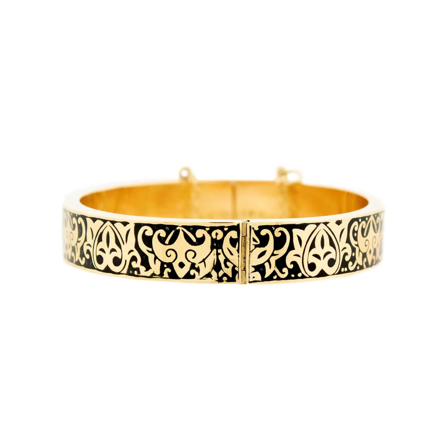 Victorian 14k Enameled Hinged Bangle - Image 4