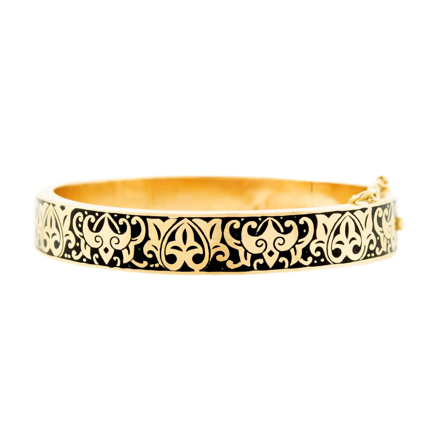 Victorian 14k Enameled Hinged Bangle - Image 5