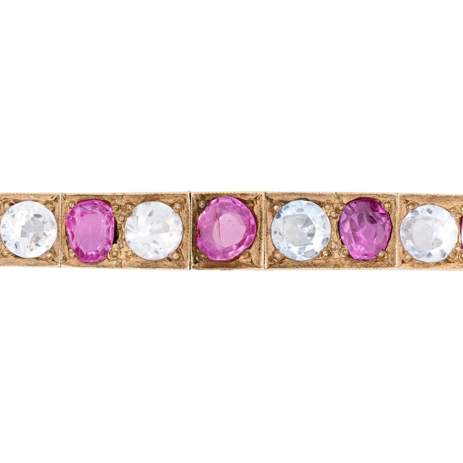 Victorian 14k Ruby and Sapphire Line Bracelet - Image 3
