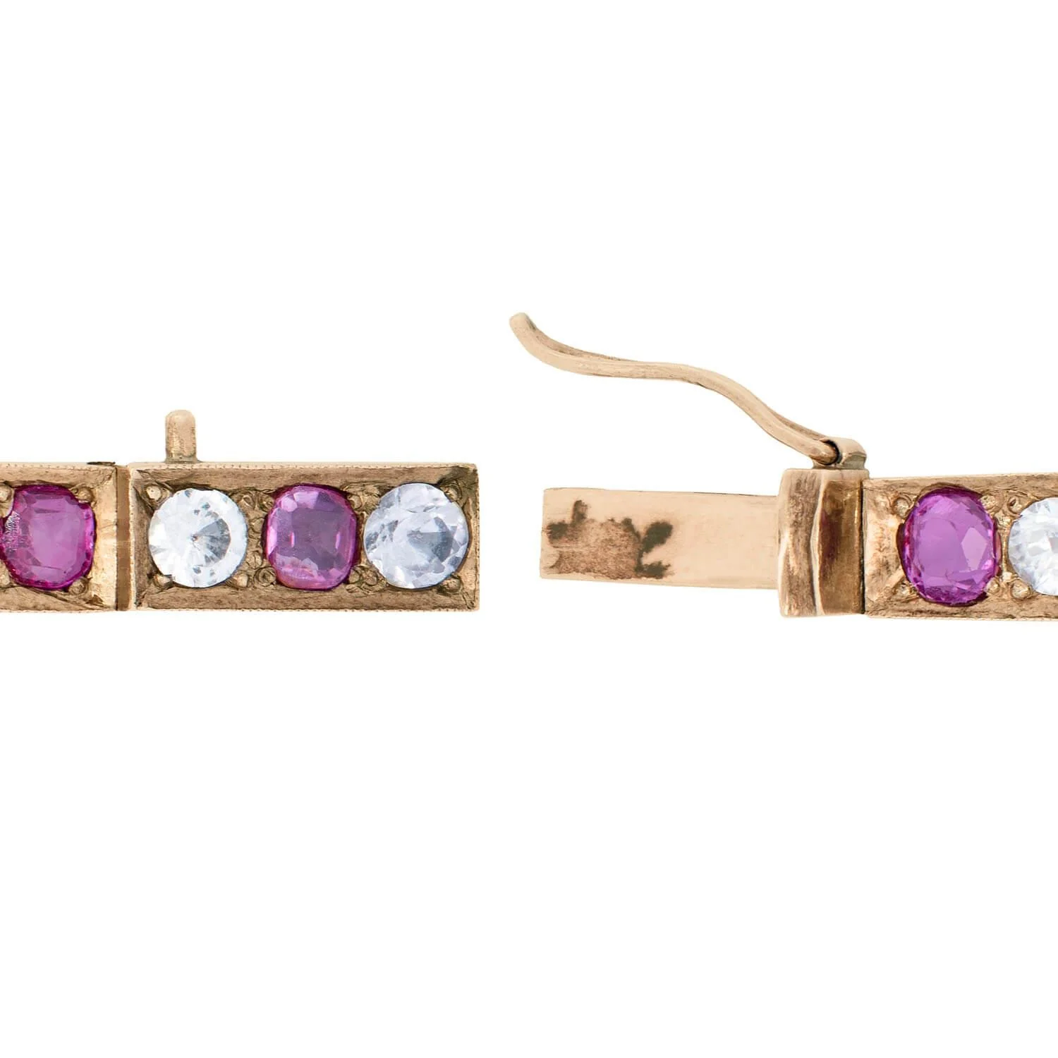 Victorian 14k Ruby and Sapphire Line Bracelet - Image 6