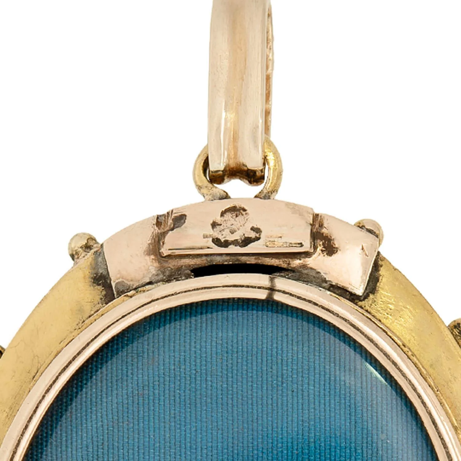 Victorian 15k Diamond Enameled Etruscan Plaque Locket Pendant - Image 5