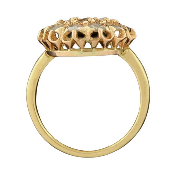 Victorian 18kt Rose Cut Diamond Cluster Ring 0.80ctw - Image 3