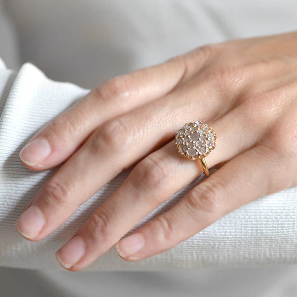 Victorian 18kt Rose Cut Diamond Cluster Ring 0.80ctw - Image 6