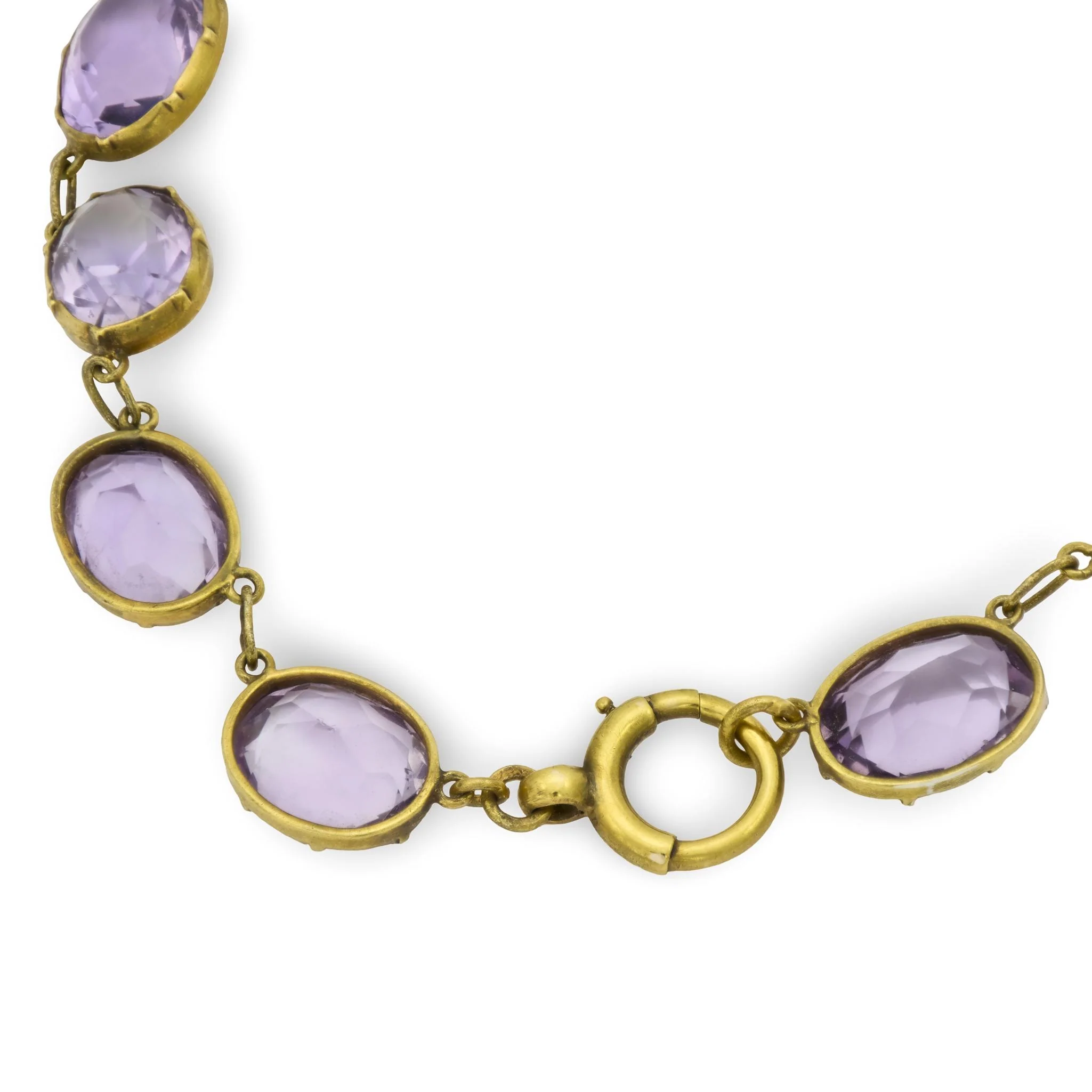 Victorian 9k/Silver Gilt Amethyst Riviera Necklace - Image 5