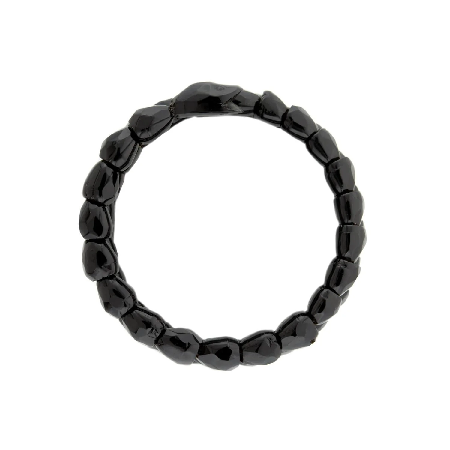 Victorian Carved Jet Glass Snake Wrap Bracelet - Image 3