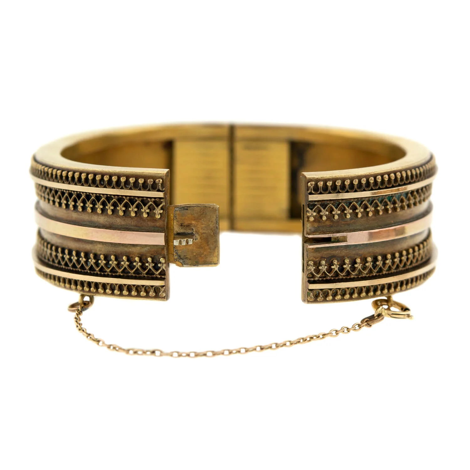 Victorian Gold-Filled Etruscan Wirework Bangle - Image 5