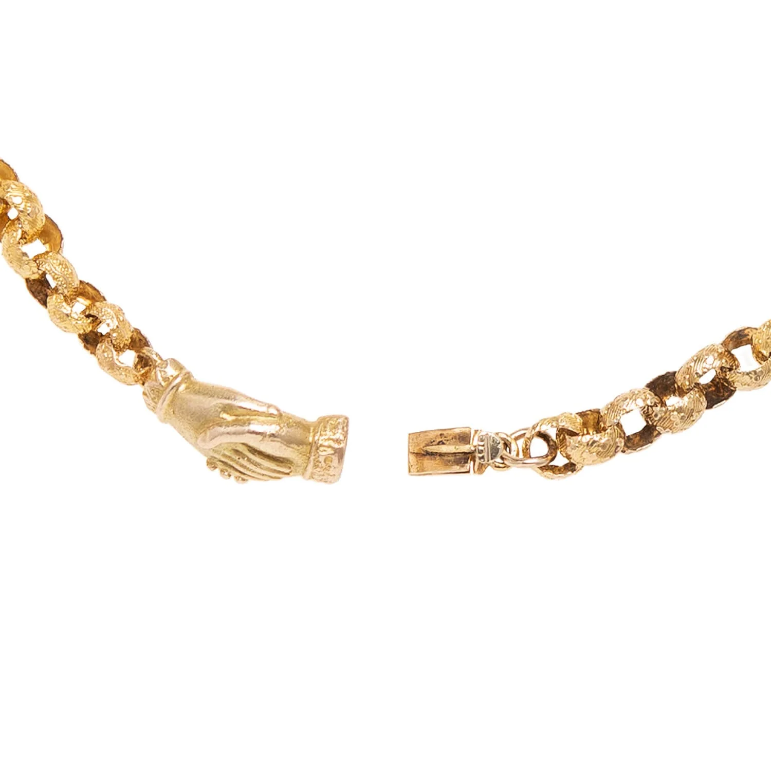 Victorian Gold Multi Stone 5-Fob Bracelet with Hand Clasp - Image 5