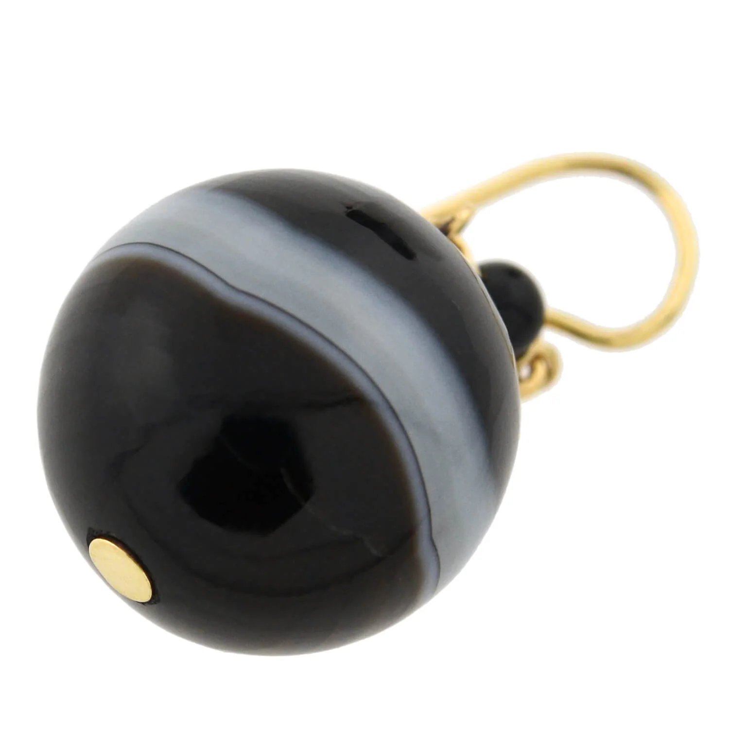 Victorian Large 10kt Graduating Banded Agate Earrings - Image 4