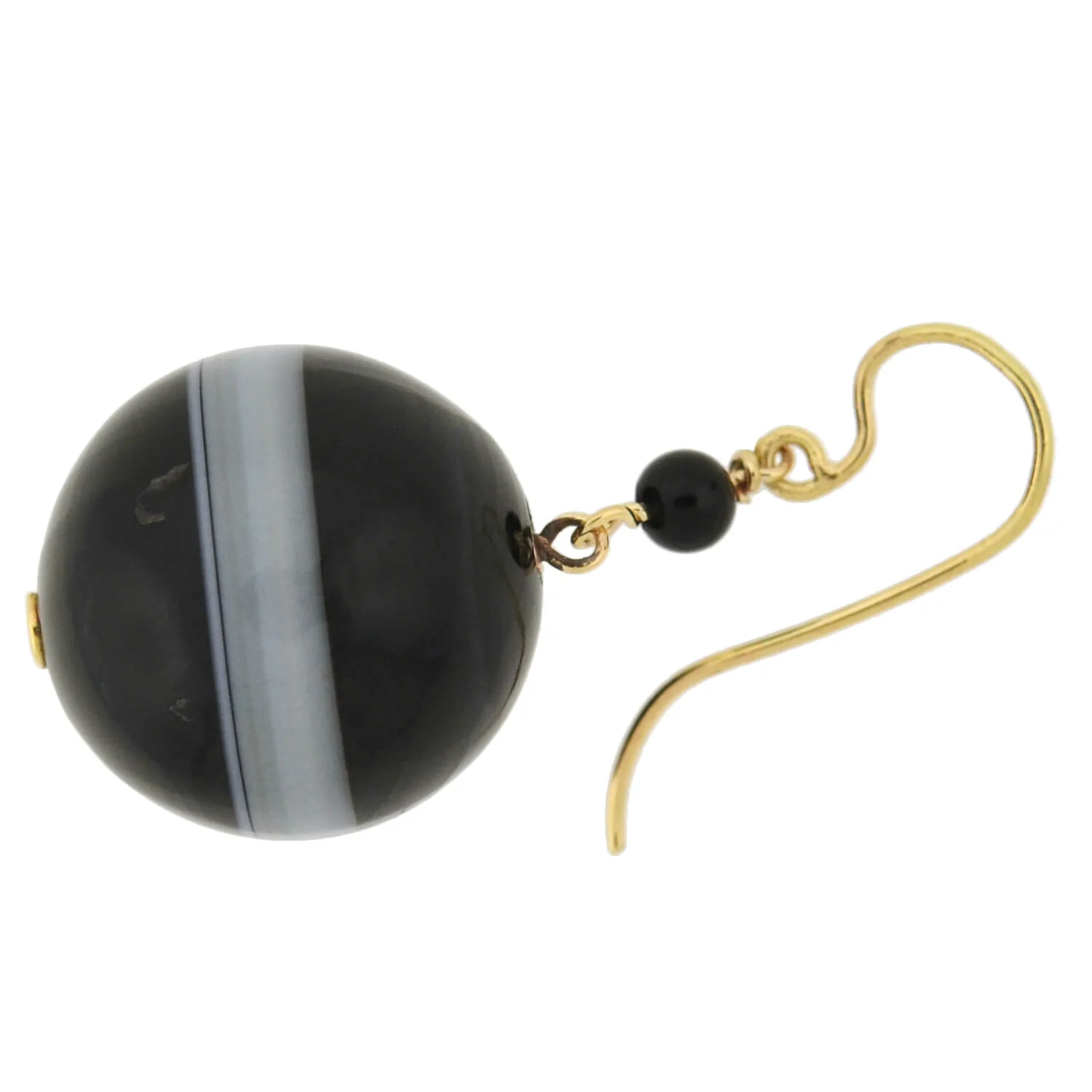 Victorian Large 10kt Graduating Banded Agate Earrings - Image 5