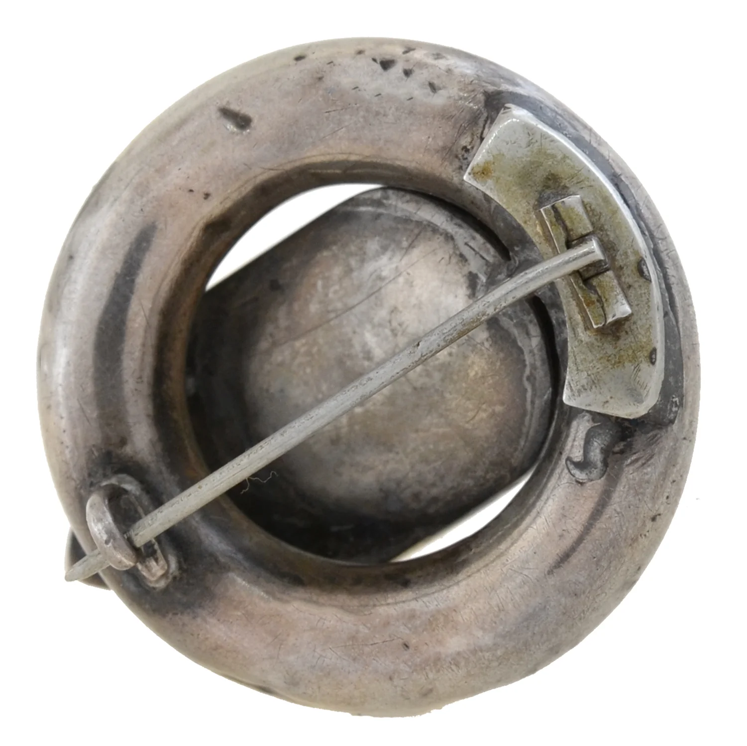 Victorian Large Sterling + Scottish Agate Buckle Pin - Image 5