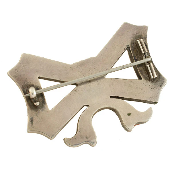 Victorian Large Sterling Silver Scottish Agate Bow Pin - Image 4