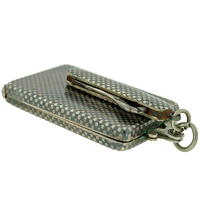 Victorian Silver & Niello Slide Mirror Locket w/ Button Hook - Image 11